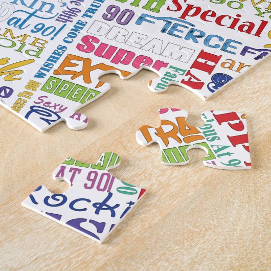 ユニークなおよびスペシャルの第90誕生会のギフト ジグソーパズル (側面)