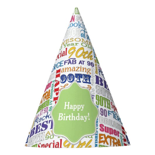 ユニークなおよびスペシャルの第90誕生会のギフト パーティーハット (正面)
