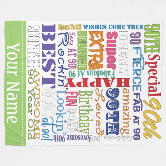 ユニークなおよびスペシャルの第90誕生会のギフト フリースブランケット (正面(横))