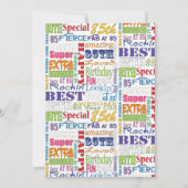 ユニークなおよびスペシャルの85th誕生会のギフト 招待状 (裏面)