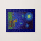 ユニークなかわいいおもしろいの芸術を引いている幸せな歌うカメ ジグソーパズル (横)