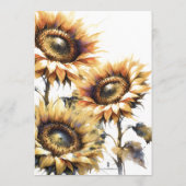 ユニークなひまわりウェディング席次表テンプレート 招待状 (裏面)