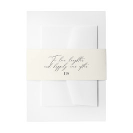 ユニークなアイボリーの愛と笑顔のモノグラムウェディング 招待状ベリーバンド