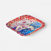 ユニークなアニメ風結婚式 ペーパープレート (傾斜あり)