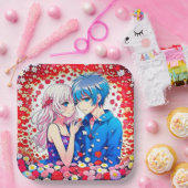 ユニークなアニメ風結婚式 ペーパープレート (パーティー)