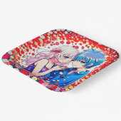 ユニークなアニメ風結婚式 ペーパープレート (傾斜あり)