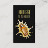 ユニークなアルコール飲料のボトルのしぶきのバーテンダーのMixologist 名刺 (正面)