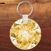 ユニークなイエローダイヤモンド カスタムネーム モダン キーホルダー (正面)