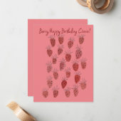 ユニークなイチゴ柄のバースデーカード ノートカード (正面/裏面インサイチュ)