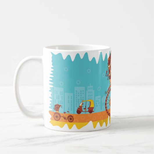 ユニークなインド車-輪タク コーヒーマグカップ (左)