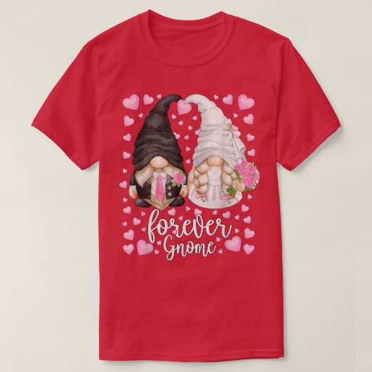 ユニークなウエディングノーム 新婦と新郎 - 夫婦として永遠に Tシャツ (デザイン正面)