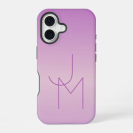 ユニークなオーバーラップモノグラム | ソフトラベンダーピンク iPhone 16ケース