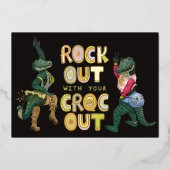 ユニークなカエルの駄洒落ロック あなたのクロックとロックアウト 箔シーズンカード (正面)