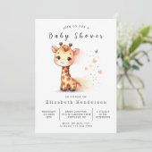 ユニークなカスタムキリン赤ちゃんシャワー 招待状 (スタンド正面)