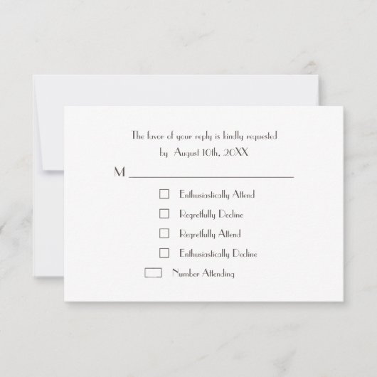 ユニークなカスタムパーティー出欠返信面白い招待カード 出欠カード (正面)