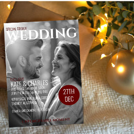 ユニークなカスタムマガジン スタイルのウェディング招待状 招待状