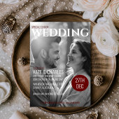 ユニークなカスタムマガジン スタイルのウェディング招待状 招待状