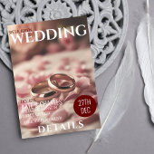 ユニークなカスタムマガジン スタイルの結婚式の詳細 招待状