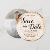 ユニークなカスタム写真 秋のラスティックウェディング 招待状 (正面/裏面)