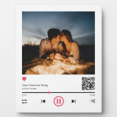 ユニークなカップル用QRコード 任意の曲の写真 フォトプラーク (正面)