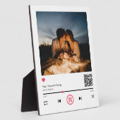 ユニークなカップル用QRコード 任意の曲の写真 フォトプラーク (側面)