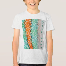 ユニークなカラフルな三角形のパターンと名言 トライブレンドＴシャツ