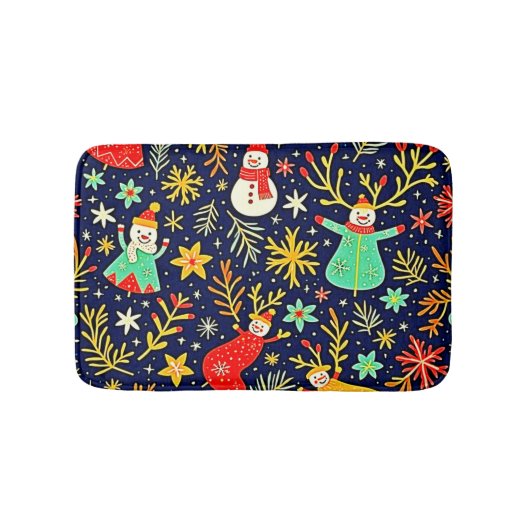 ユニークなカラフルな祭典柄アート バスマット (正面)