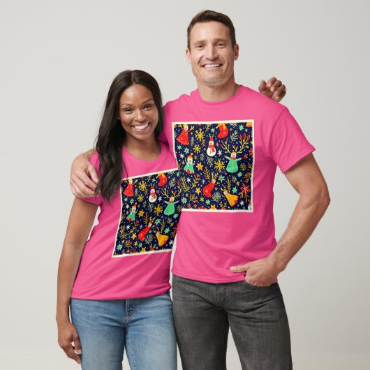 ユニークなカラフルな祭典柄アート Tシャツ (ユニセックス)