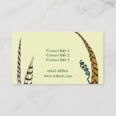 ユニークなキジはカスタムな名刺に羽をつけます 名刺 (裏面)