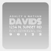ユニークなクリエイティブグレーオンブレリターンアドレス スクエアシール (正面)