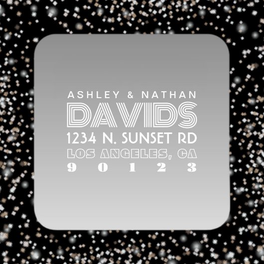 ユニークなクリエイティブグレーオンブレリターンアドレス スクエアシール