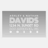 ユニークなクリエイティブグレーオンブレ返信住所 長方形シール (正面)