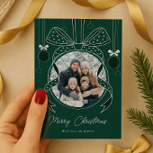 ユニークなクリスマスオーナメント ボール 写真1枚 シーズンカード