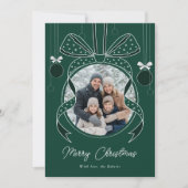 ユニークなクリスマスオーナメント ボール 写真1枚 シーズンカード (正面)