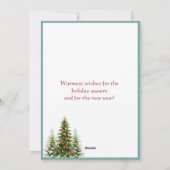 ユニークなクリスマスツリーのオーナメント 雪 シーズンカード (裏面)