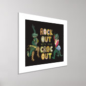 ユニークなクロコダイルの駄洒落ロック クロコと一緒にロックしよう 箔ポスター (レイダウン)