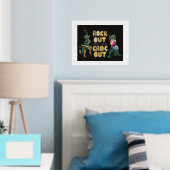 ユニークなクロコダイルの駄洒落ロック クロコと一緒にロックしよう 箔ポスター (インサイチュ (寝室))