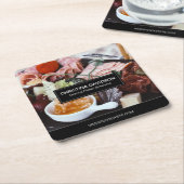 ユニークなグラジングプレート専門の名刺 スクエアペーパーコースター (アングル)