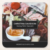 ユニークなグラジングプレート専門の名刺 スクエアペーパーコースター (正面)