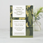 ユニークなグリーンミリタリーカモフラージュ 招待状 (スタンド正面)