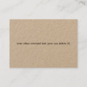 ユニークなコーヒーアイコンクラフトの喫茶店 名刺 (裏面)