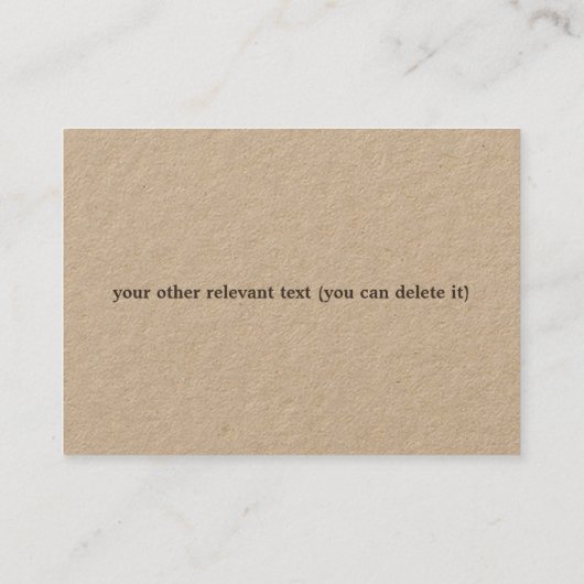 ユニークなコーヒーアイコンクラフトの喫茶店 名刺 (裏面)