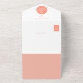 ユニークなコーラルウェディング オールインワン招待状 (外側)