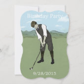 ユニークなゴルフ芸術のバースデーパーティ招待状 招待状 (正面)