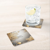 ユニークなゴールド装飾ホリデーペーパーコースター スクエアペーパーコースター (インサイチュ)