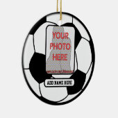 ユニークなサッカーのギフトを作成して下さい セラミックオーナメント (右)