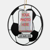 ユニークなサッカーのギフトを作成して下さい セラミックオーナメント (左)