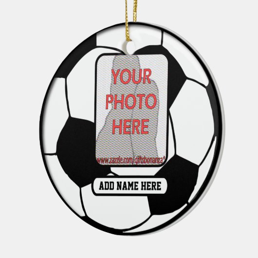 ユニークなサッカーのギフトを作成して下さい セラミックオーナメント (左)