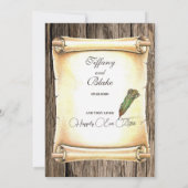 ユニークなスクロール＆フェアペン 結婚式招待状 招待状 (裏面)