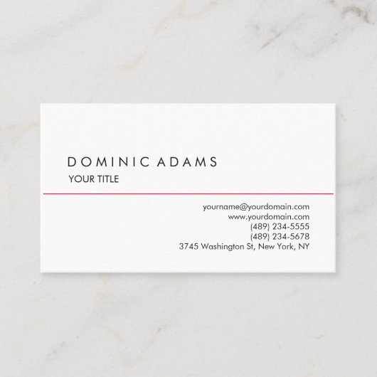 ユニークなスタイリッシュで明白な白黒のプロフェッショナル 名刺 (正面)